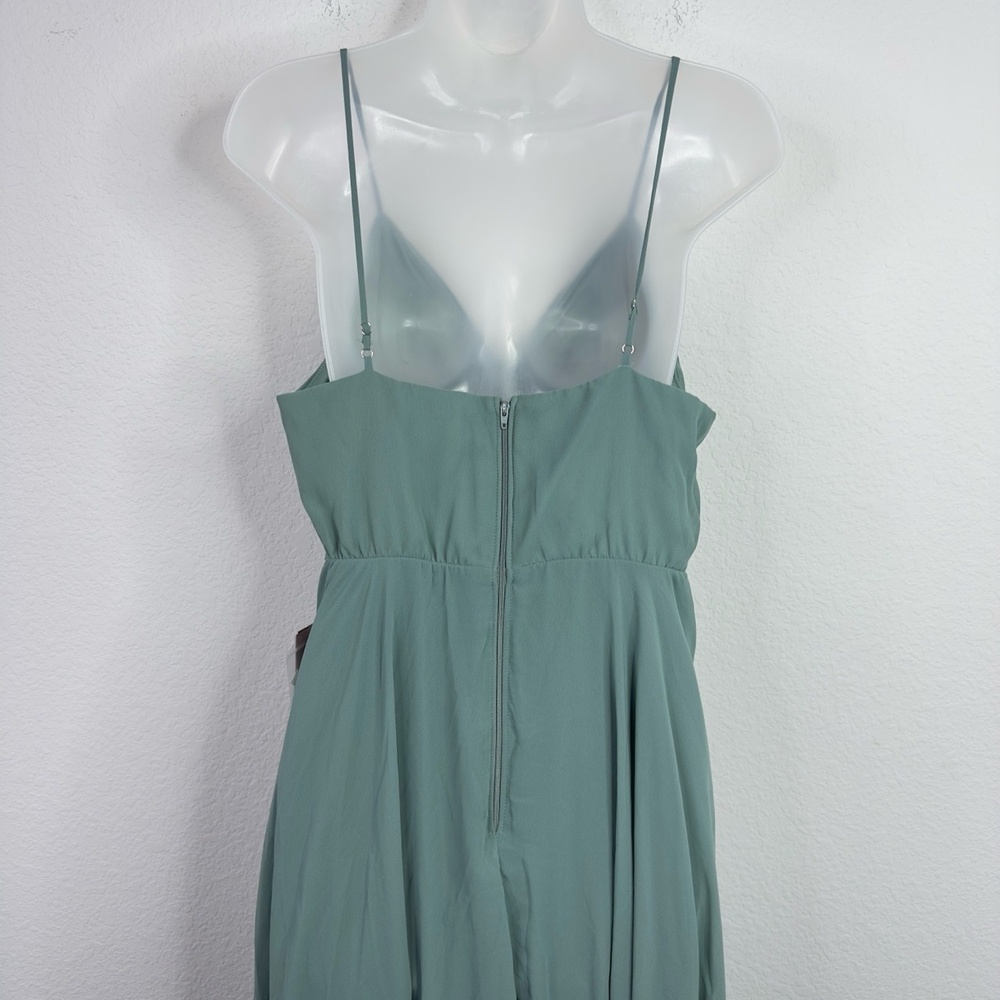Birdy Grey Dress Womens L Green Kaia Flowy Romantic‎ Formal Wedding Bridesmaid - Picture 5 of 11